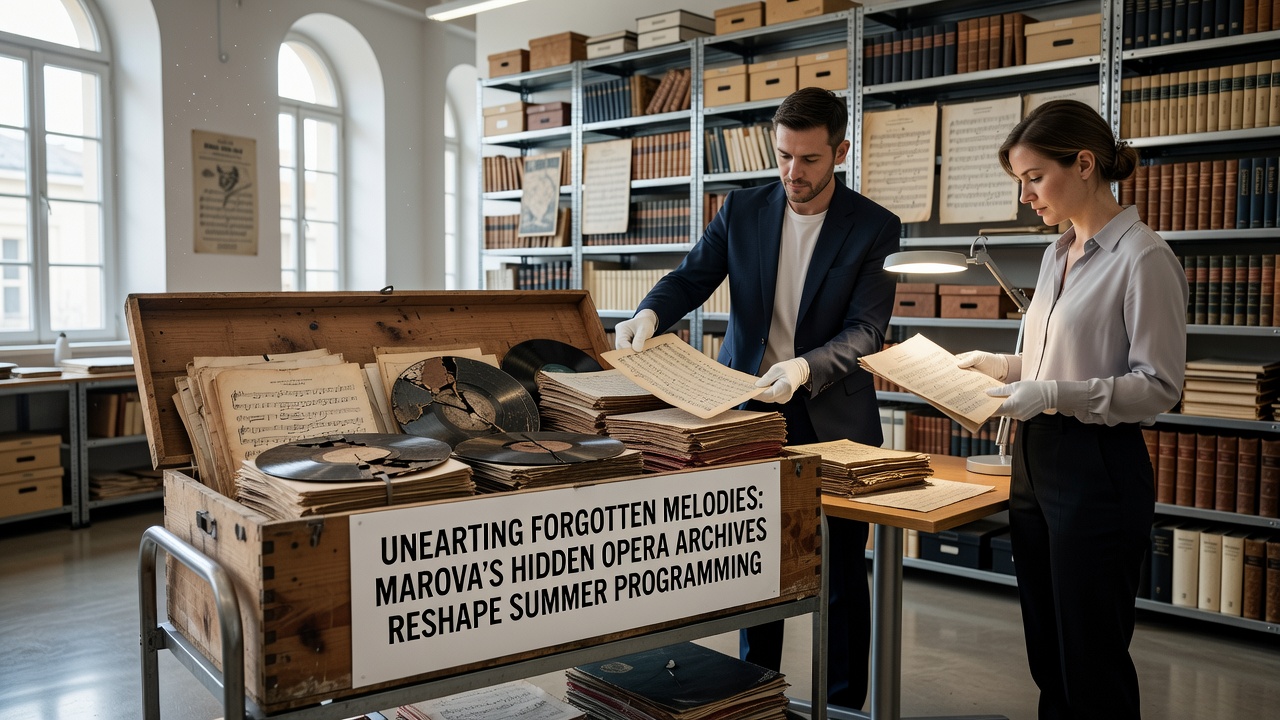 Stage rehearsal of a rediscovered opera with period costumes and historical set elements